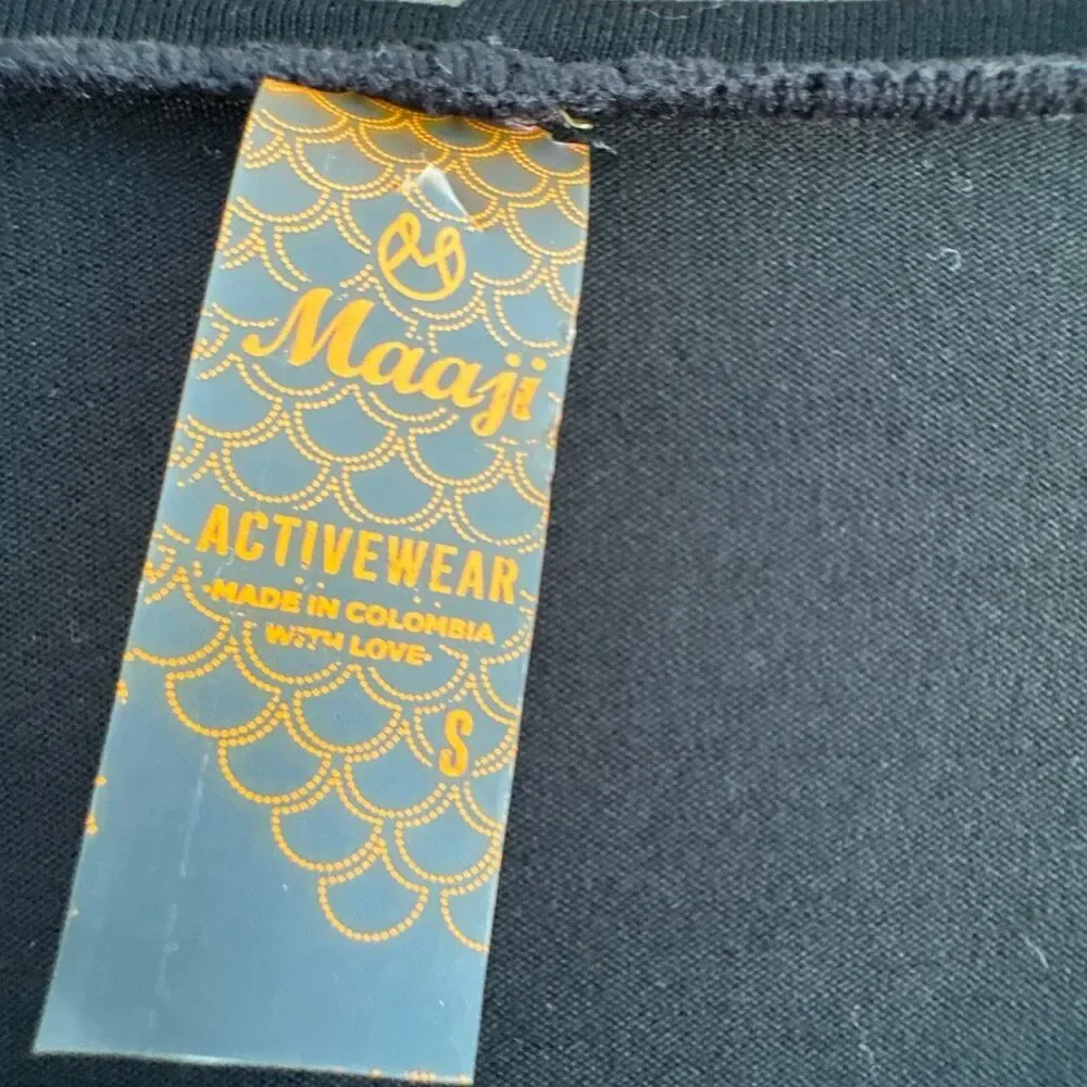 Maaji Activewear Black Long Sleeve Shirt size small - Picture 8 of 8